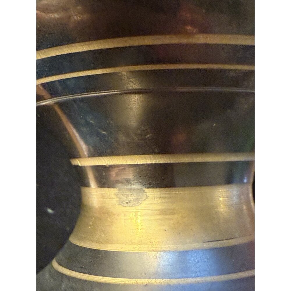 Vintage Etched Brass Vase 15" tall; floral motifs - Picture 10 of 13